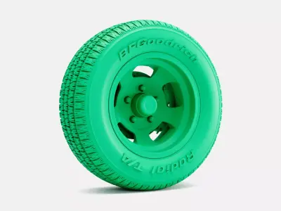 15x8 US Indy Mag Wheel BFGoodrich Radial Tire  3D print model