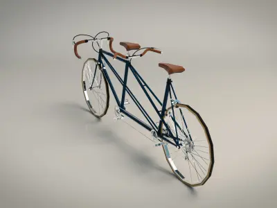 Low Poly Tandem Bike 01 Low-poly 3D model