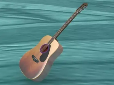 Guitar acoustic in water 3D model