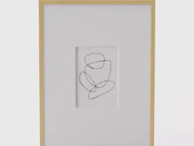 Bundle Wood Gallery Frames Rectangle Wheat 3D model