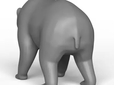 Bear Base Mesh Low-poly 3D model