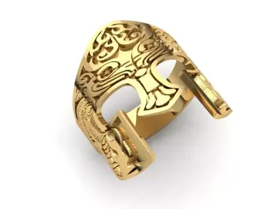 Helmet medieval ring  3D print model