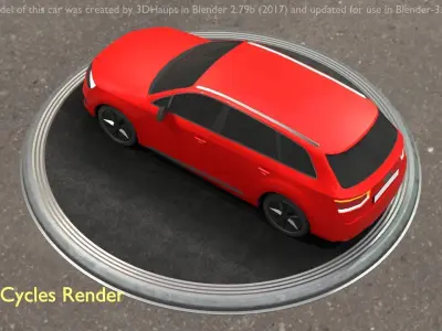 City Car 33 SUV Type-B Red Low-poly 3D model