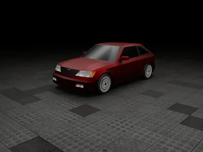 Low Poly Old Generic Hatchback  Low-poly 3D model