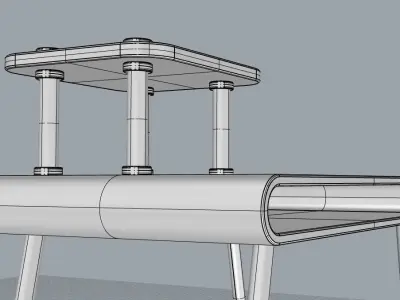 Desk and carpet Free 3D model