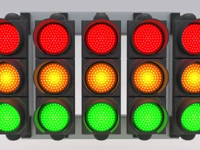 Race Start Lights 3D model