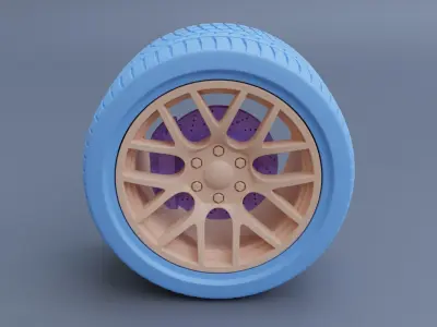 Sport Car Wheel 3D print model
