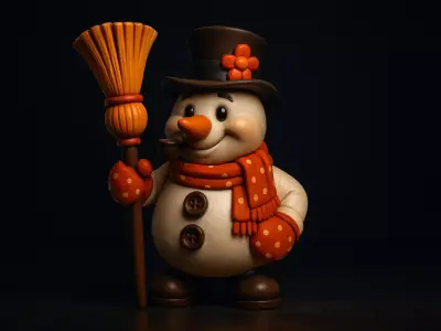 Charming Snowman 3D Print Model Winter Holiday Decoration 3D print model