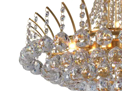 Empire 8-Light Gold Finish and Clear Crystal Chandelier 3D model