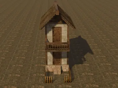 Medieval house 20 Free low-poly 3D model
