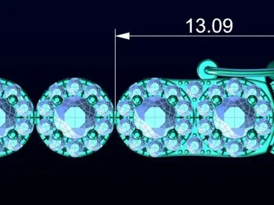 Tennis bracelet open box clasp 2 3D print model