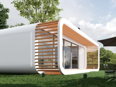 Capsul house Low-poly 3D model