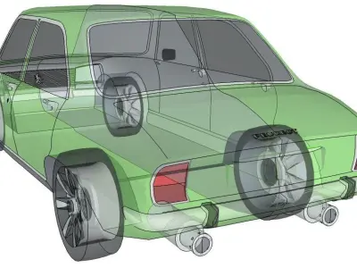 PEUGEOT 504 Low-poly 3D model