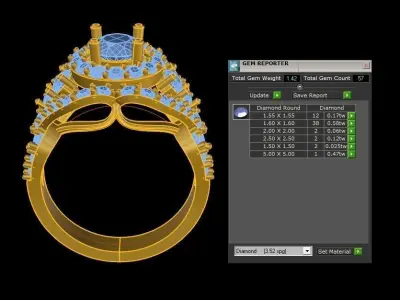 women ring with cad file design 2020 model R79 3D model