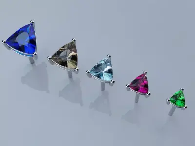 Stud Earrings Trilon 3D print model