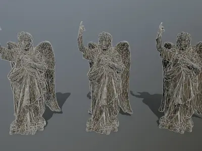 Angel Statue 02  Low-poly 3D model