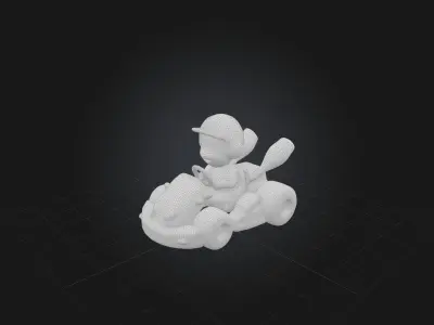 Cartoon Go-Kart Low-poly 3D model