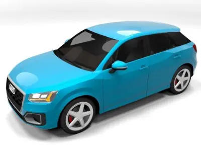 AUDI Q2 2017 LOWPOLY Low-poly 3D model
