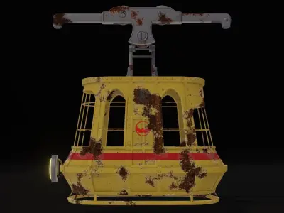 Cable car Low-poly 3D model