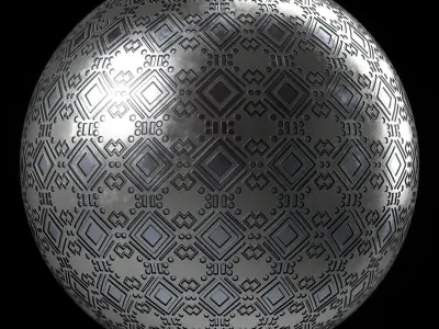 Metal Materials 26- Ornament Metal panels Pbr 4k Seamless Low-poly 3D model