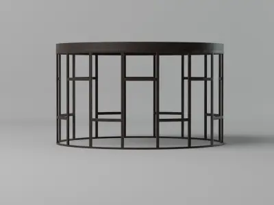 Small Dark Wood Table Free 3D model