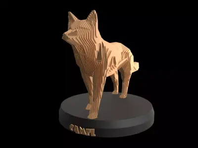 Parametric V Fox Low-poly 3D model