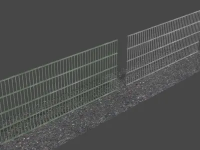 Metal Fence Low-poly 3D model
