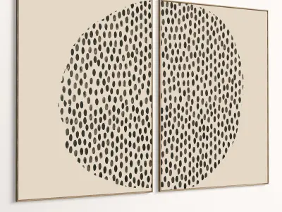 Plaster Two Photo Frame 423 Low-poly 3D model