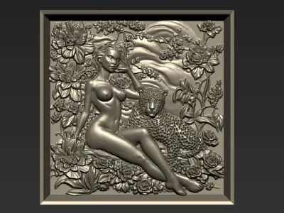 Leopard and A Girl A36 3D print model