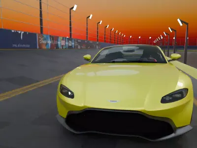 Racing Track Asset NASCAR Style Short Training Circuit Free low-poly 3D model