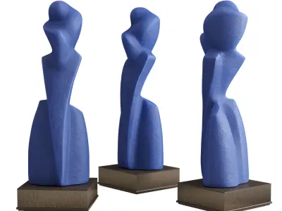 White tall abstract Low-poly 3D model