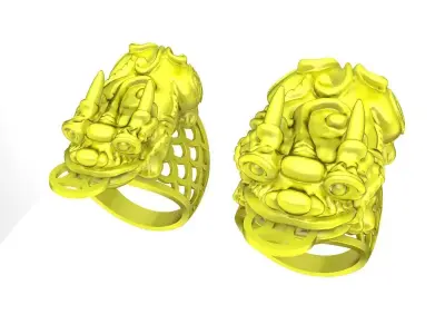 Luxury Pixiu Feng Shui Men Ring 3D Model 5403 3D print model