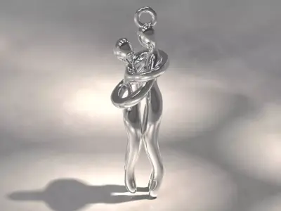 Couple Hugging Pendant 3D print model