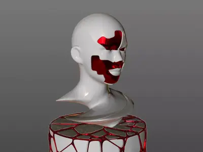 Layered Statue Sculpture 3D 3D model