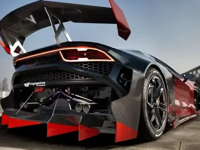 Futuristic Supercar Concept Low-poly 3D model