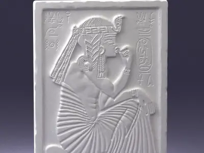 000380 Ancient Egyptian Bas-Relief Wall Panel 3D model