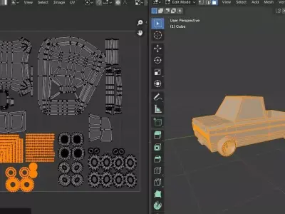 truck Low poly game ready Low-poly 3D model