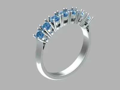 ring  7 stone 3D print model