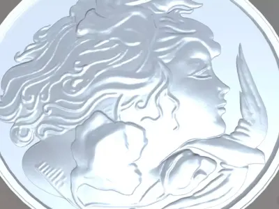 girl face relief  3D model