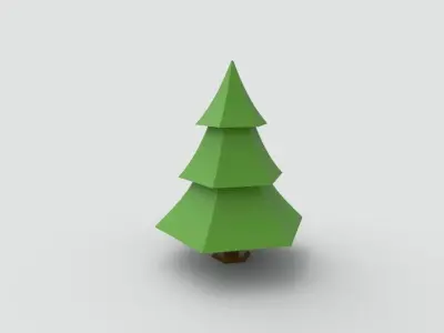 Tree Lowpoly christmas Free low-poly 3D model