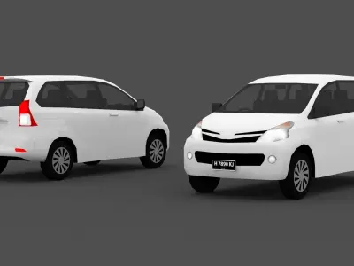 Low Poly Toyota Avanza Low-poly 3D model