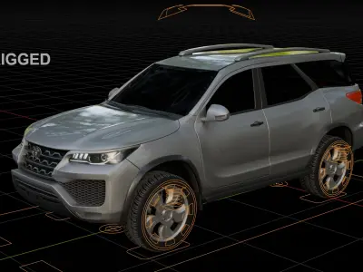 Toyota Fortuner Rigged 3D model