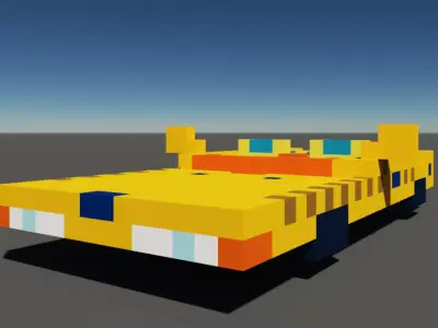 Taxi in voxel blocks  3D model