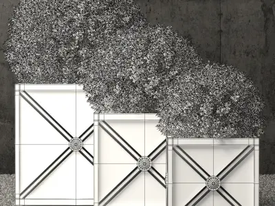 Restoration Hardware estate zinc x planters weathered zinc 3D model