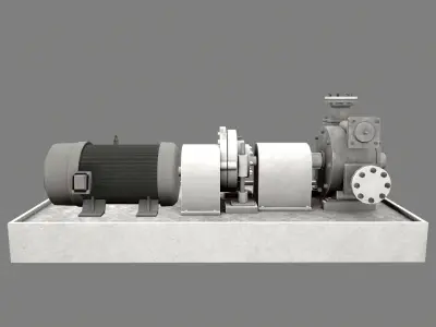 Centrifugal Pump PBR Low-poly 3D model