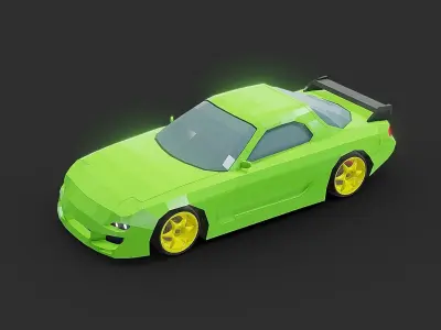 Mazda Rx 7 Lowpoly Low-poly 3D model