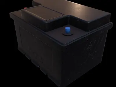 Realistic Car Battery PBR Low-poly 3D model