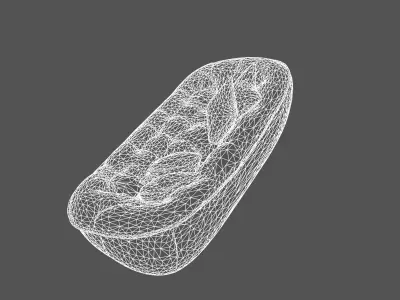 Luxurious Modern Designer Sofa with Plush Cushions 3D model