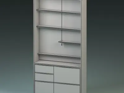 Bar Cabinet Low-poly 3D model