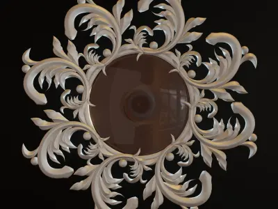 Round Frame With Oak Leaves  Free 3D model